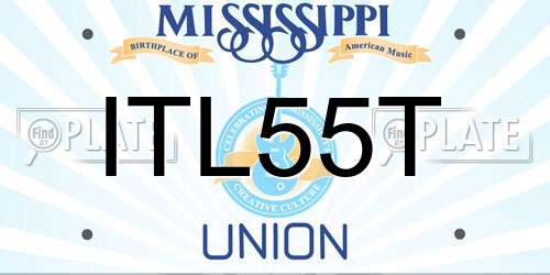 ITL55T Mississippi License Plate