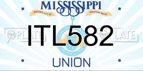ITL582 Mississippi License Plate