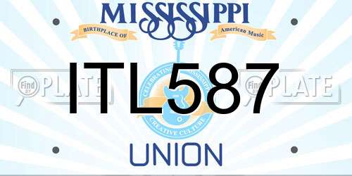 ITL587 Mississippi License Plate