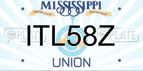 ITL58Z Mississippi License Plate
