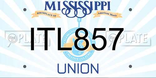 ITL857 Mississippi License Plate