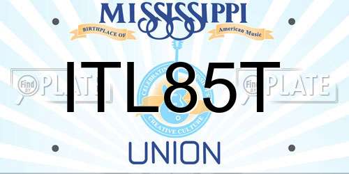 ITL85T Mississippi License Plate