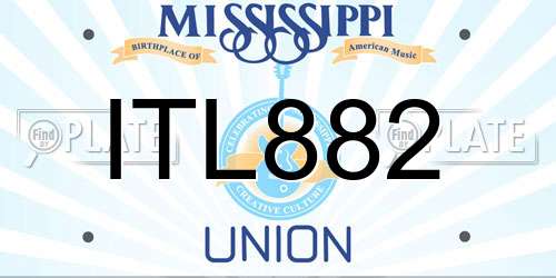 ITL882 Mississippi License Plate