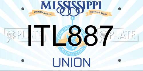 ITL887 Mississippi License Plate