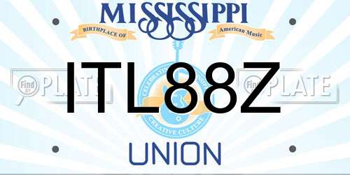 ITL88Z Mississippi License Plate