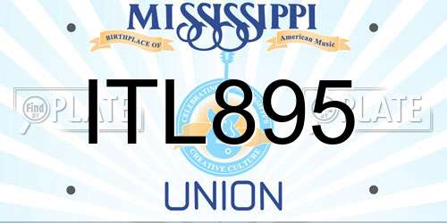 ITL895 Mississippi License Plate