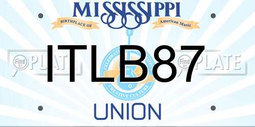 ITLB87 Mississippi License Plate