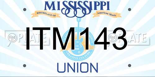 ITM143 Mississippi License Plate