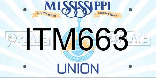 ITM663 Mississippi License Plate