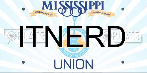 ITNERD Mississippi License Plate