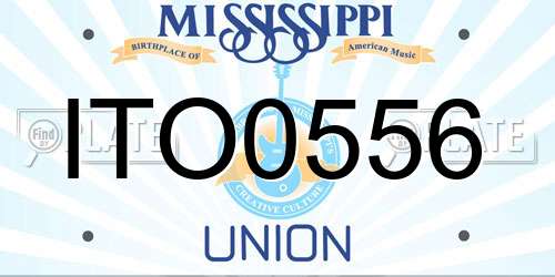 ITO0556 Mississippi License Plate