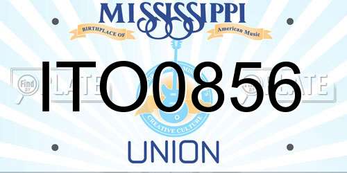 ITO0856 Mississippi License Plate