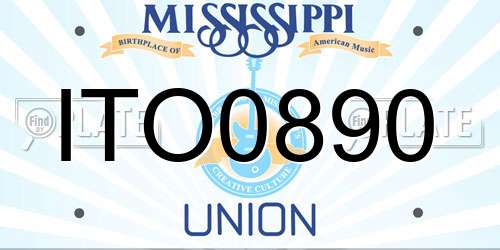 ITO0890 Mississippi License Plate