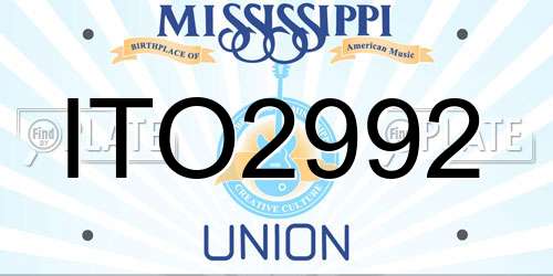 ITO2992 Mississippi License Plate