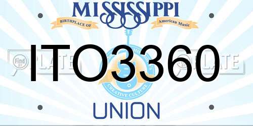 ITO3360 Mississippi License Plate