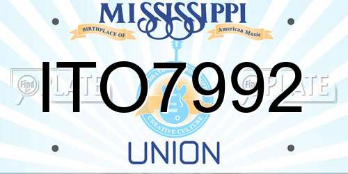 ITO7992 Mississippi License Plate