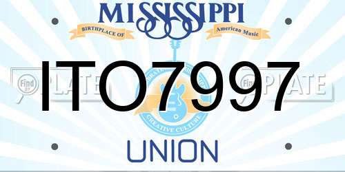 ITO7997 Mississippi License Plate