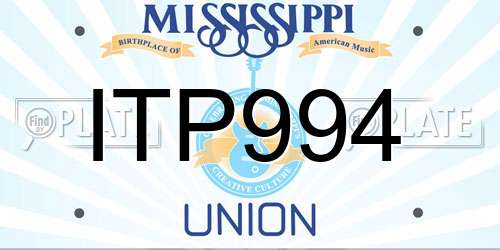 ITP994 Mississippi License Plate