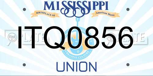 ITQ0856 Mississippi License Plate