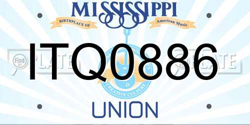 ITQ0886 Mississippi License Plate