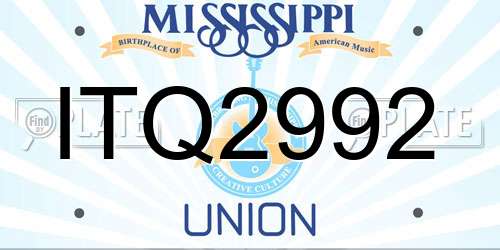 ITQ2992 Mississippi License Plate