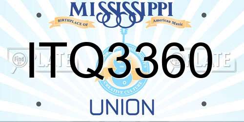 ITQ3360 Mississippi License Plate