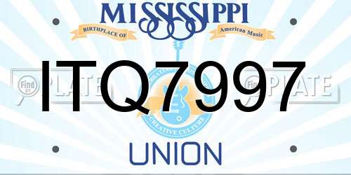 ITQ7997 Mississippi License Plate