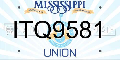 ITQ9581 Mississippi License Plate