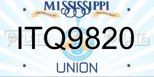 ITQ9820 Mississippi License Plate