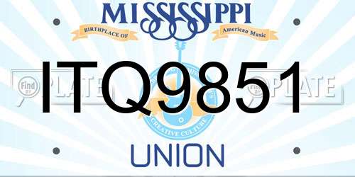ITQ9851 Mississippi License Plate
