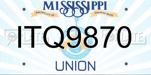 ITQ9870 Mississippi License Plate