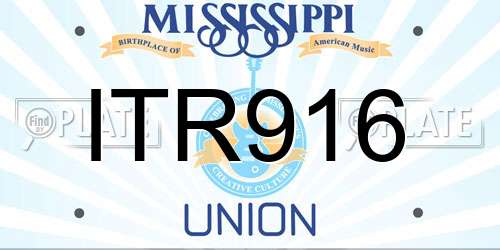 ITR916 Mississippi License Plate