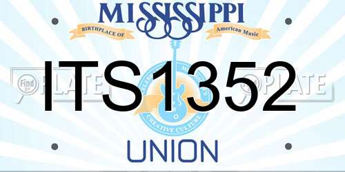 ITS1352 Mississippi License Plate