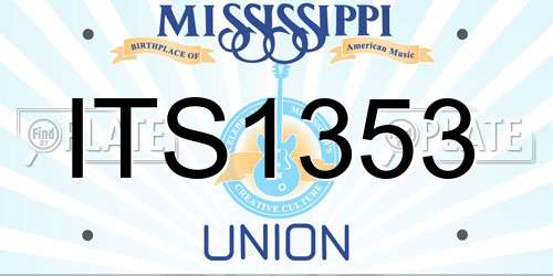 ITS1353 Mississippi License Plate