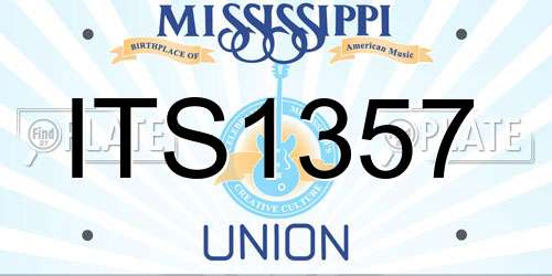ITS1357 Mississippi License Plate