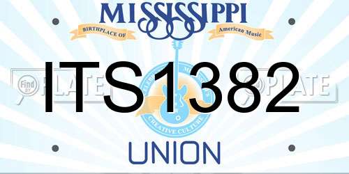 ITS1382 Mississippi License Plate