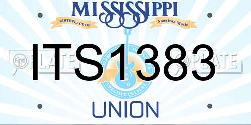 ITS1383 Mississippi License Plate