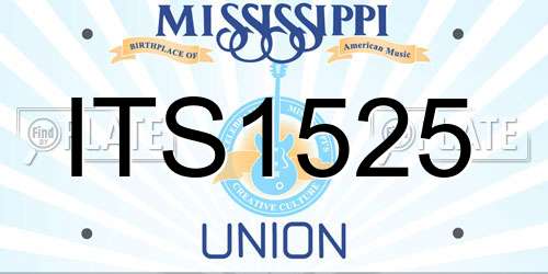 ITS1525 Mississippi License Plate
