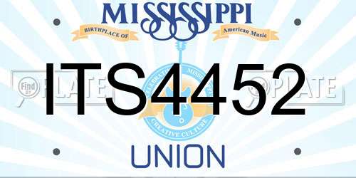 ITS4452 Mississippi License Plate