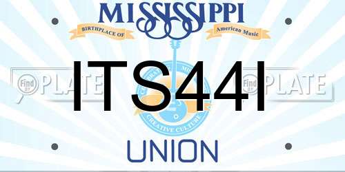 ITS44I Mississippi License Plate
