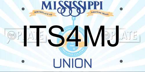 ITS4MJ Mississippi License Plate