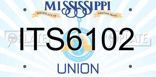 ITS6102 Mississippi License Plate