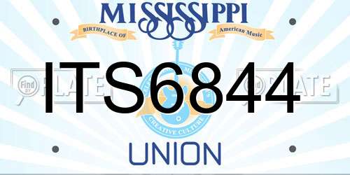 ITS6844 Mississippi License Plate