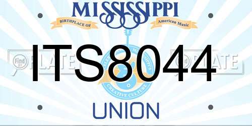 ITS8044 Mississippi License Plate