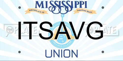 ITSAVG Mississippi License Plate