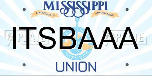ITSBAAA Mississippi License Plate
