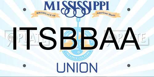 ITSBBAA Mississippi License Plate