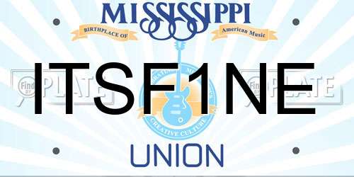 ITSF1NE Mississippi License Plate