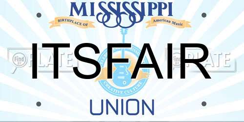 ITSFAIR Mississippi License Plate