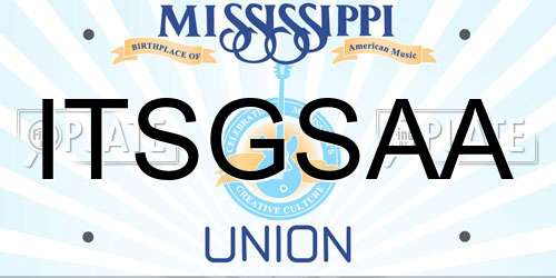 ITSGSAA Mississippi License Plate